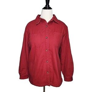 Woolrich Vintage Ruby Red Button Front Jacket Shacket Women's  Size L EUC